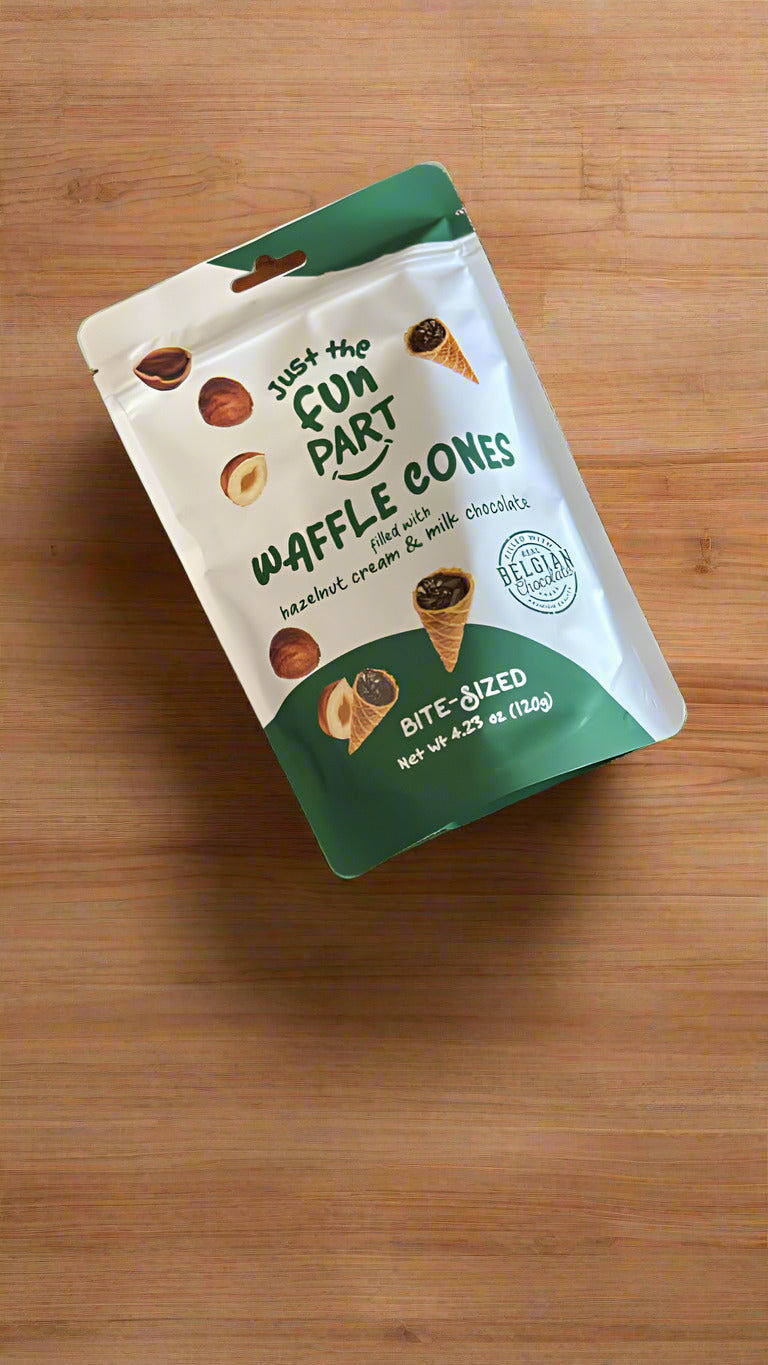 HAZELNUT CREAM & MILK WAFFLE CONES