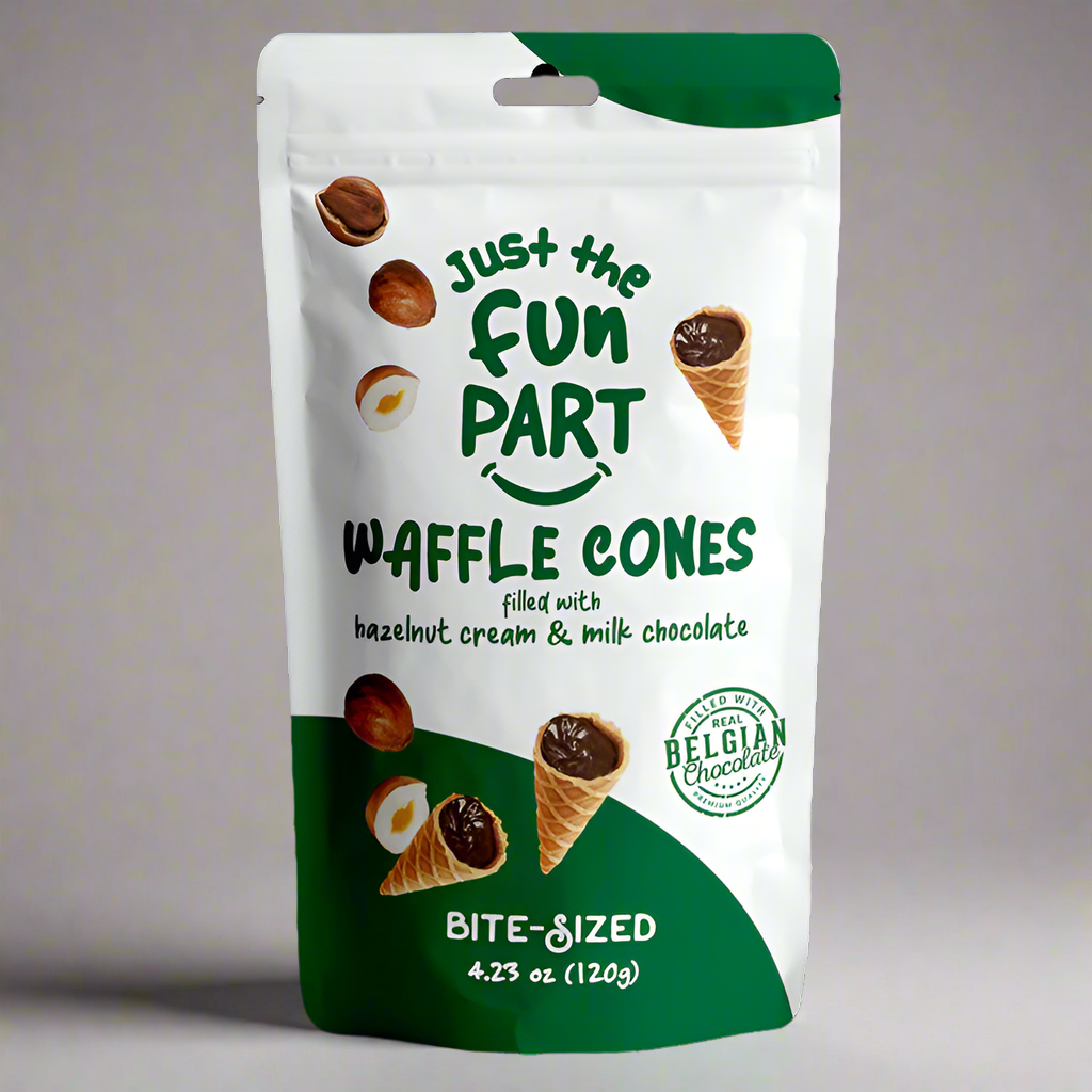 HAZELNUT CREAM & MILK WAFFLE CONES