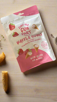 STRAWBERRY & WHITE CHOCOLATE WAFFLE CONES